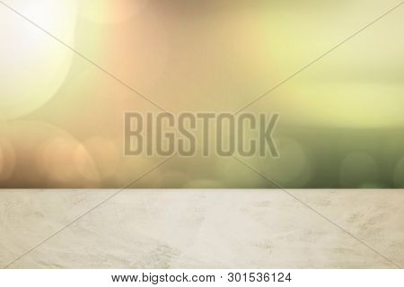 bokeh wall with beige marble floor product background