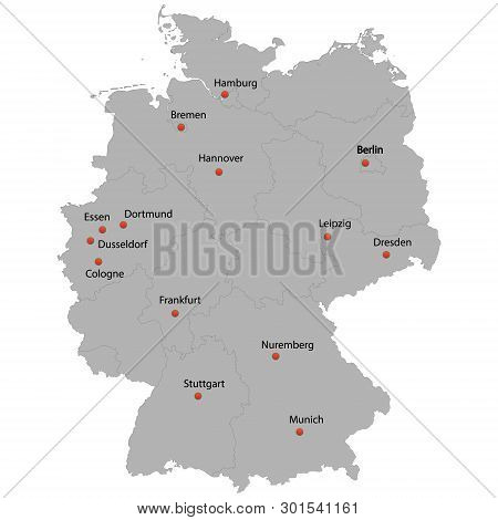 Detailed Map Of The Germany With Cities