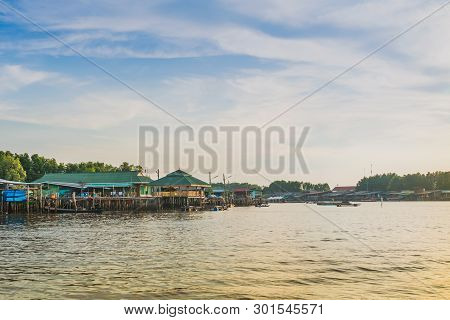 Chanthaburi, Thailand: April 15, 2019 Scenery Of Fishing Village (the No-land Village) On April 15,2