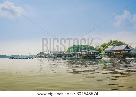 Chanthaburi, Thailand: April 16, 2019 Scenery Of Fishing Village (the No-land Village) On April 16,2