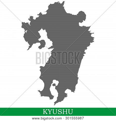 High Quality Map Of Kyushu  Is The Island Of Japan