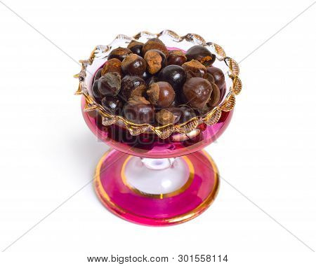 Guarana Seed Paullinia Cupana. Isolated On White Background