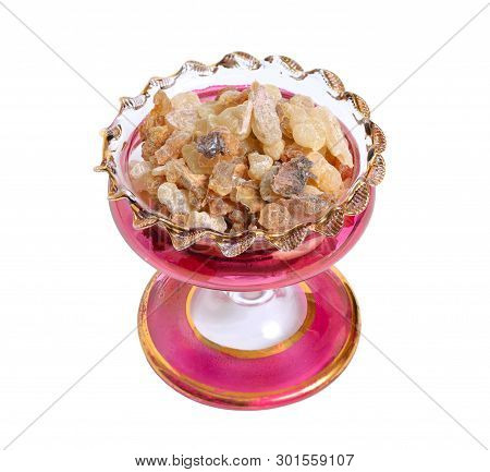 Myrrh With Frankincense Resin Isolated On White Background