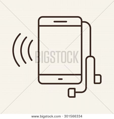 Radio Advertising Line Icon. Media Player, Music, Hands Free. Business Concept. Vector Illustration 