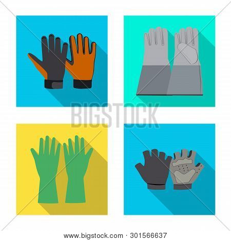 Vector Design Of Glove And Winter Sign. Collection Of Glove And Equipment Stock Vector Illustration.