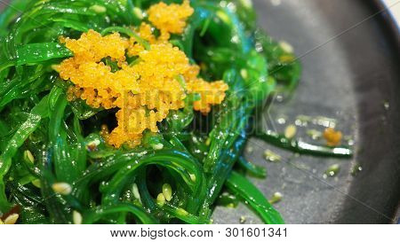 Japanese Seaweed Salad Top With Shrimp Egg (ebiko).