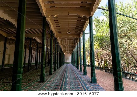 Aug 2017, Kashgar, Xinjiang, China: The Interiors Of Id Kah Mosque, The Most Famous Attractions In K