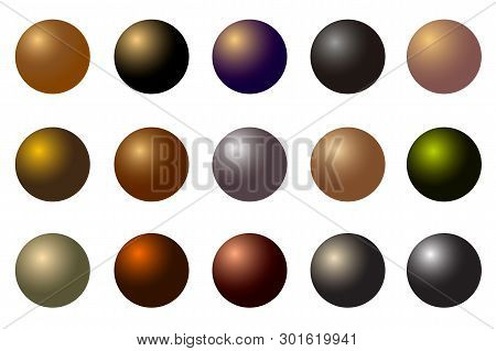 Set Of All Metal Balls Of Gold Silver Brass Copper Platinum