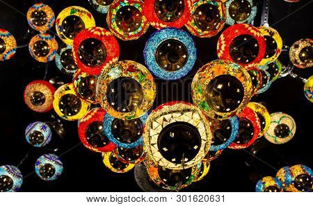 Beautiful Traditional Ramadan Light Lamp With Blur Background - Shot From Dubai Spice Souk, Famous T