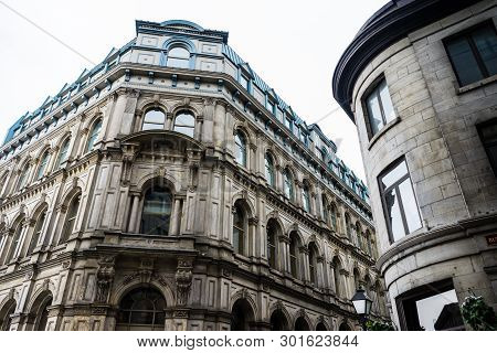 Stone Lowrise Buildings In The Heart Of Old Montreal
