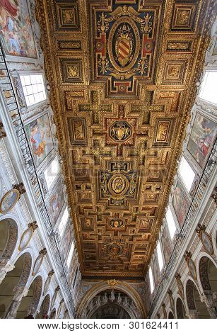 Rome, Italy - April 8, 2012: Interior Of Basilica Santa Maria In Aracoeli In Rome. The Famous Romane