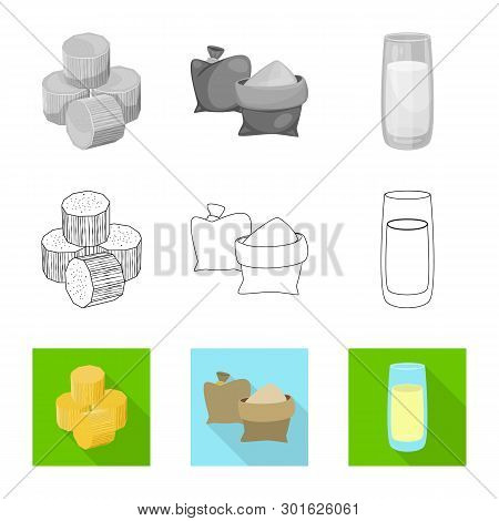 Vector Design Of Farm And Agriculture  Symbol. Collection Of Farm And Technology Stock Symbol For We