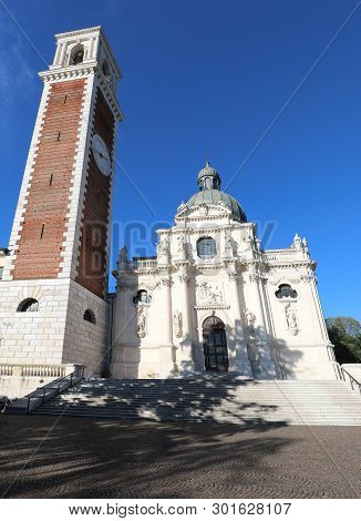 Side Entrance Of The Basilica Of Monte Berico With The Bell Tower In Vicenza