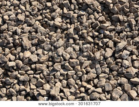 Many Gravel  At Dry Sunny Summer Day