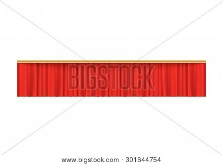 Red Velvet Curtain Valance For Theater Stage Performance