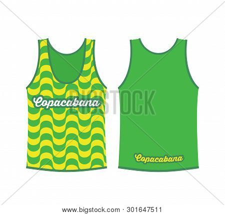 Tank Top Shirt With Copacabana Pattern - Vector Illustration - Vector