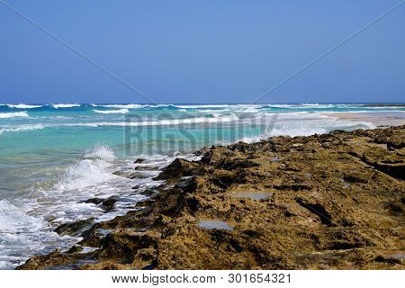 Beach Corralejo On The Canary Island Fuerteventura, Spain.