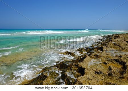 Beach Corralejo On The Canary Island Fuerteventura, Spain.