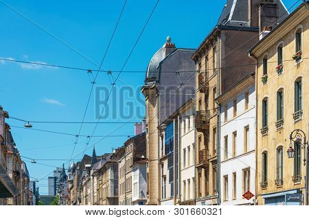 NANCY, FRANCE - June 23, 2018: Antique building view in Old Town Nancy, France
