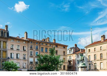 NANCY, FRANCE - June 23, 2018: Antique building view in Old Town Nancy, France
