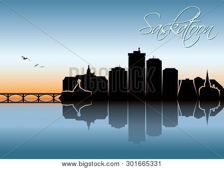 Saskatoon Skyline - Canada - Vector Illustration - Vector
