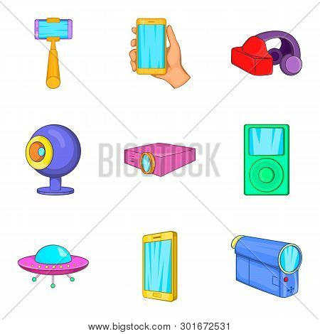 Contraption Icons Set. Cartoon Set Of 9 Contraption Icons For Web Isolated On White Background