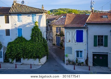 View On Traditional And Medieval Houses In Provence, South Of France, Vacation And Tourist Destinati