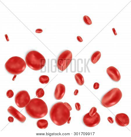 Red Blood Cell Flowing In Vein Or Artery. Vector Illustration. Healthcare And Medical Zoom Concept.