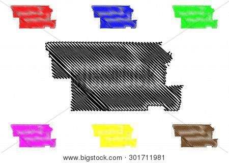 Glenn County, California (counties In California, United States Of America,usa, U.s., Us) Map Vector