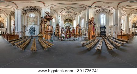 Vilnius, Lithuania - May 2019: Full Spherical Seamless Hdri Panorama 360 Degrees Angle Inside Interi