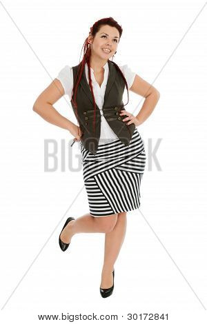 Jolie fille belle isolée sur fond blanc