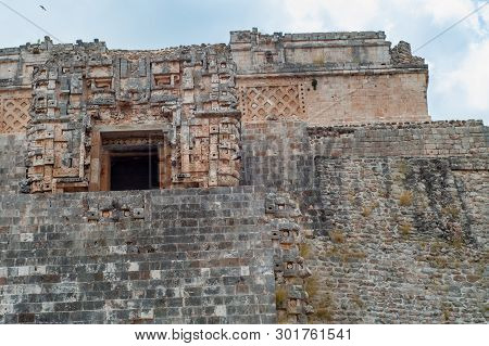Details Of A Mayan Temple, Of The Ek Balam Archaeological Area, On The Yucatan Peninsula