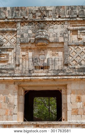 Architectural Decors Of A Mayan Building, In The Archaeological Area Of Ek Balam, On The Yucatan Pen