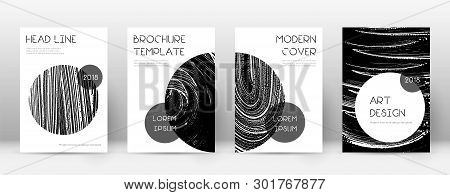 Cover Page Design Template. Trendy Brochure Layout. Charming Trendy Abstract Cover Page. Black Grung