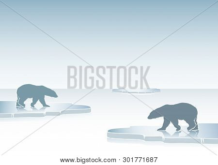 Polar Bears - Vector Background - Vector