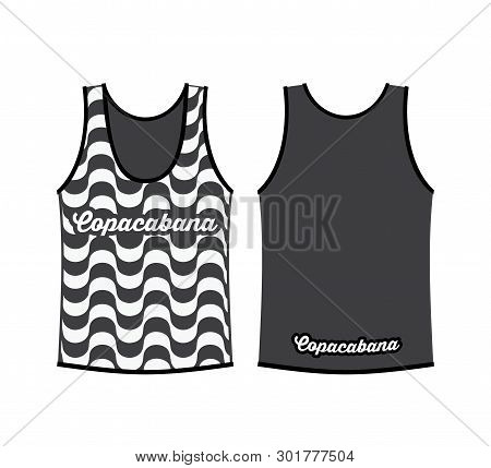 Tank Top Shirt With Copacabana Pattern - Vector Illustration - Vector