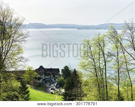 View Of The Vitznau Settlement On The Shore Of Lake Lucerne Or Vierwaldstaetersee - Canton Of Lucern