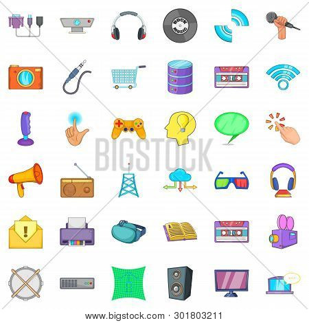 Soft Application Icons Set. Cartoon Set Of 36 Soft Application Icons For Web Isolated On White Backg