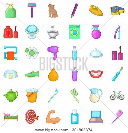 Morrow Icons Set. Cartoon Set Of 36 Morrow Icons For Web Isolated On White Background