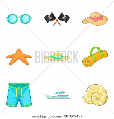 Seamanship Icons Set. Cartoon Set Of 9 Seamanship Icons For Web Isolated On White Background