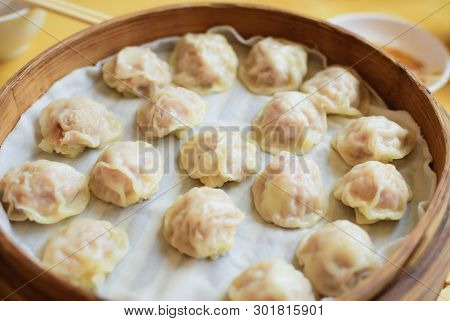 Xiao Long Bao Traditional Soup Dumpling Xiao Long Bao Is A Popular Chinese Dim Sum Steamed In Bamboo
