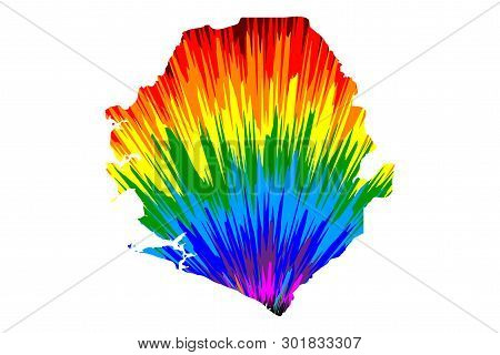 Sierra Leone - Map Is Designed Rainbow Abstract Colorful Pattern, Republic Of Sierra Leone (salone) 