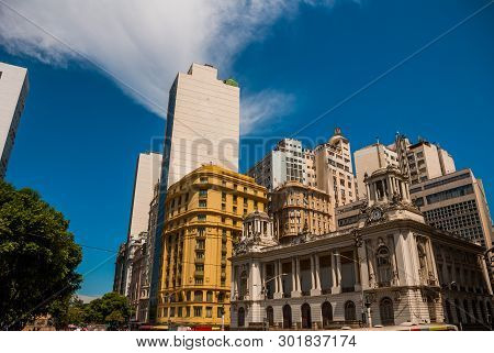 Rio De Janeiro City Hall. Brazil. Located In Downtown Of The City, It Is Among The Most Photographed