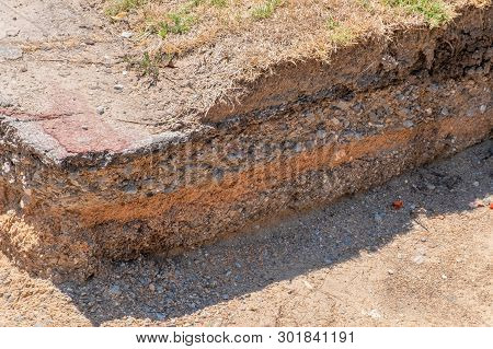 Layer Of Soil And Road Before Repairing