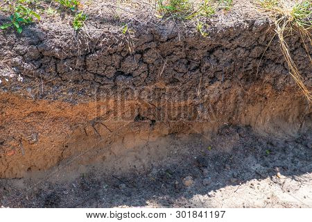 Layer Of Soil And Road Before Reparing
