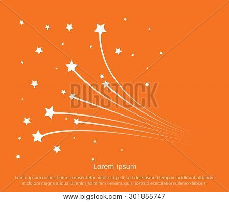 Star Design Tattoos. Black Shooting Star With Elegant Star Trail - Meteoroid, Comet, Asteroid. Abstr