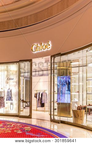Las Vegas, Nevada, Usa - 13 May, 2019: Logo Of Chloe Store In Wynn Hotel In Las Vegas. Chloe Is An I