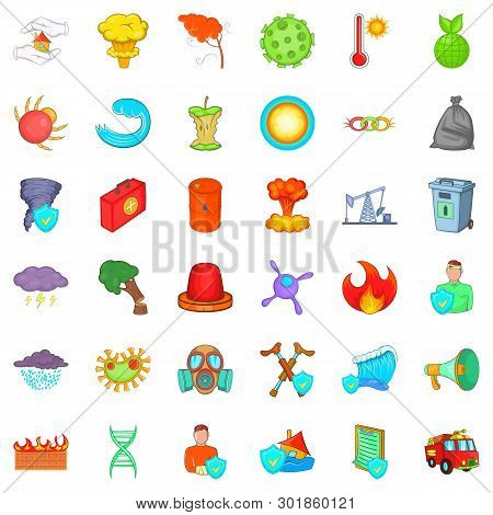 Backwoods Icons Set. Cartoon Set Of 36 Backwoods Icons For Web Isolated On White Background