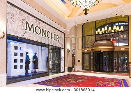 Las Vegas, Nevada, Usa - 13 May, 2019: Moncler Store In Wynn Hotel In Las Vegas. Moncler Is An Itali