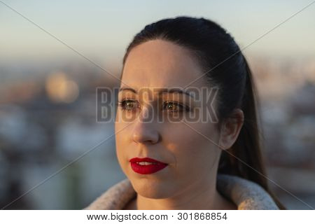 Girl Enjoying The Sunset